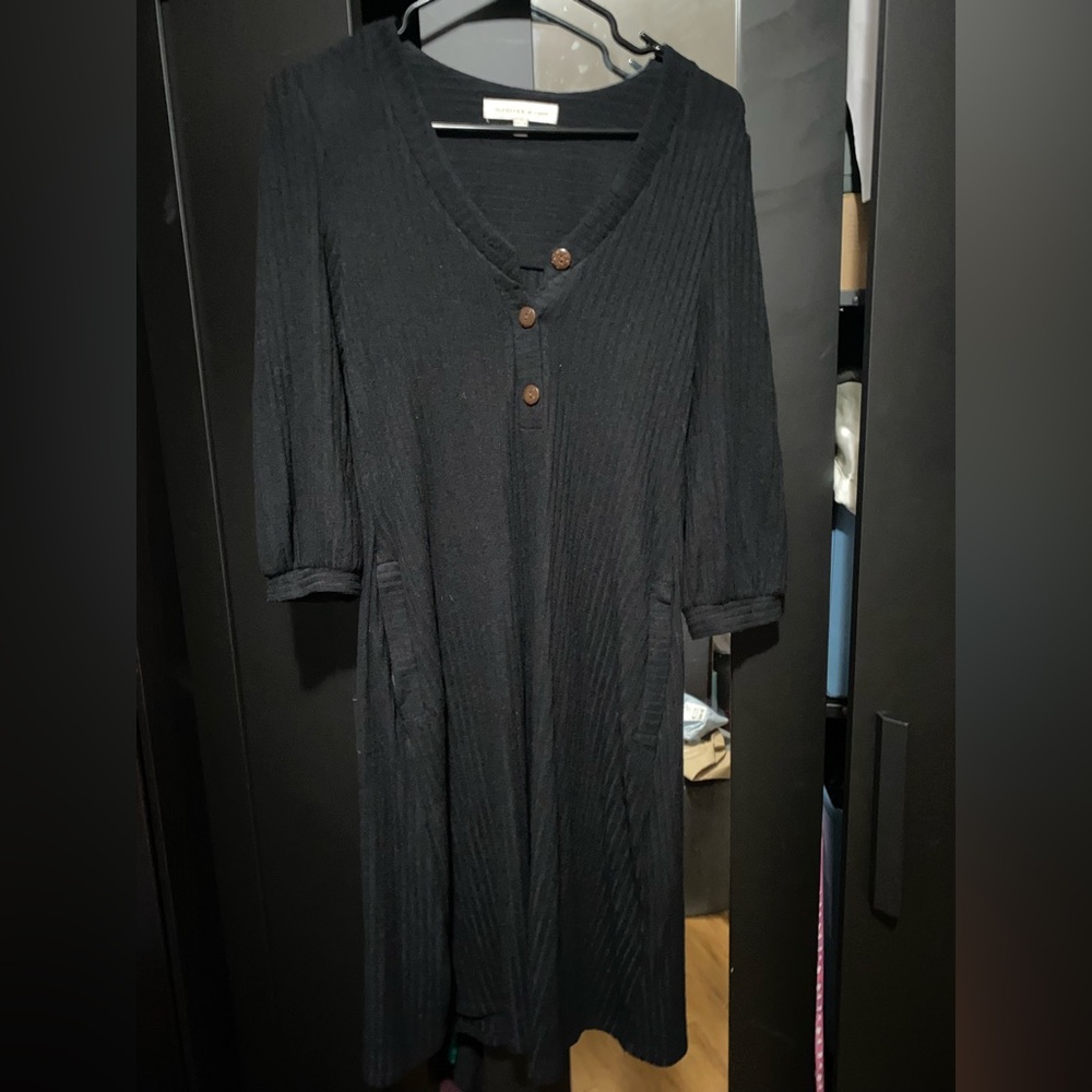 Black Button-Up Dress